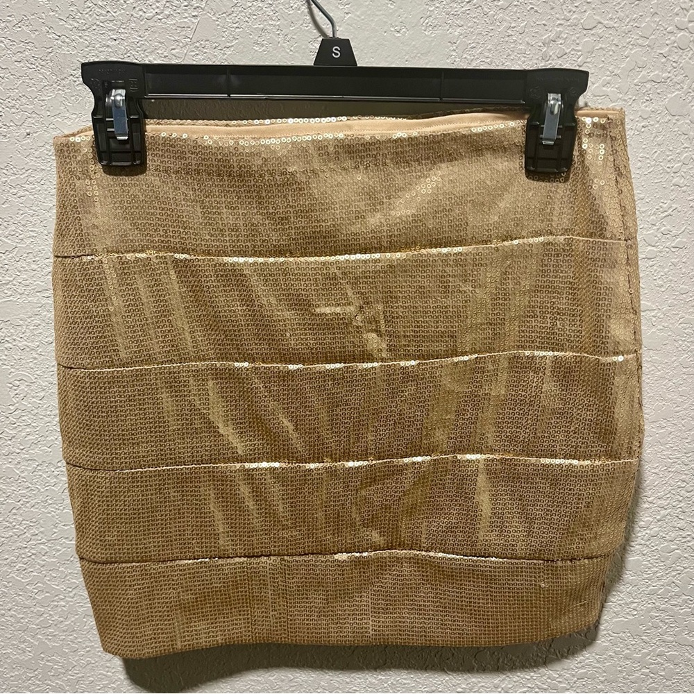 Lovely Day Gold Sequin Mini Skirt